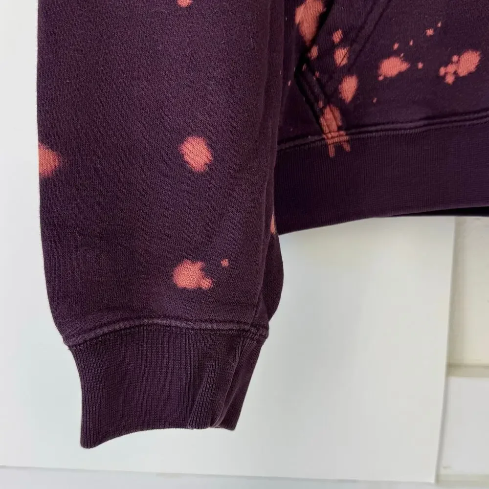Nike Club pullover fleece Purple Splatter Dye Hoodie Sweatshirt Womens Sz M